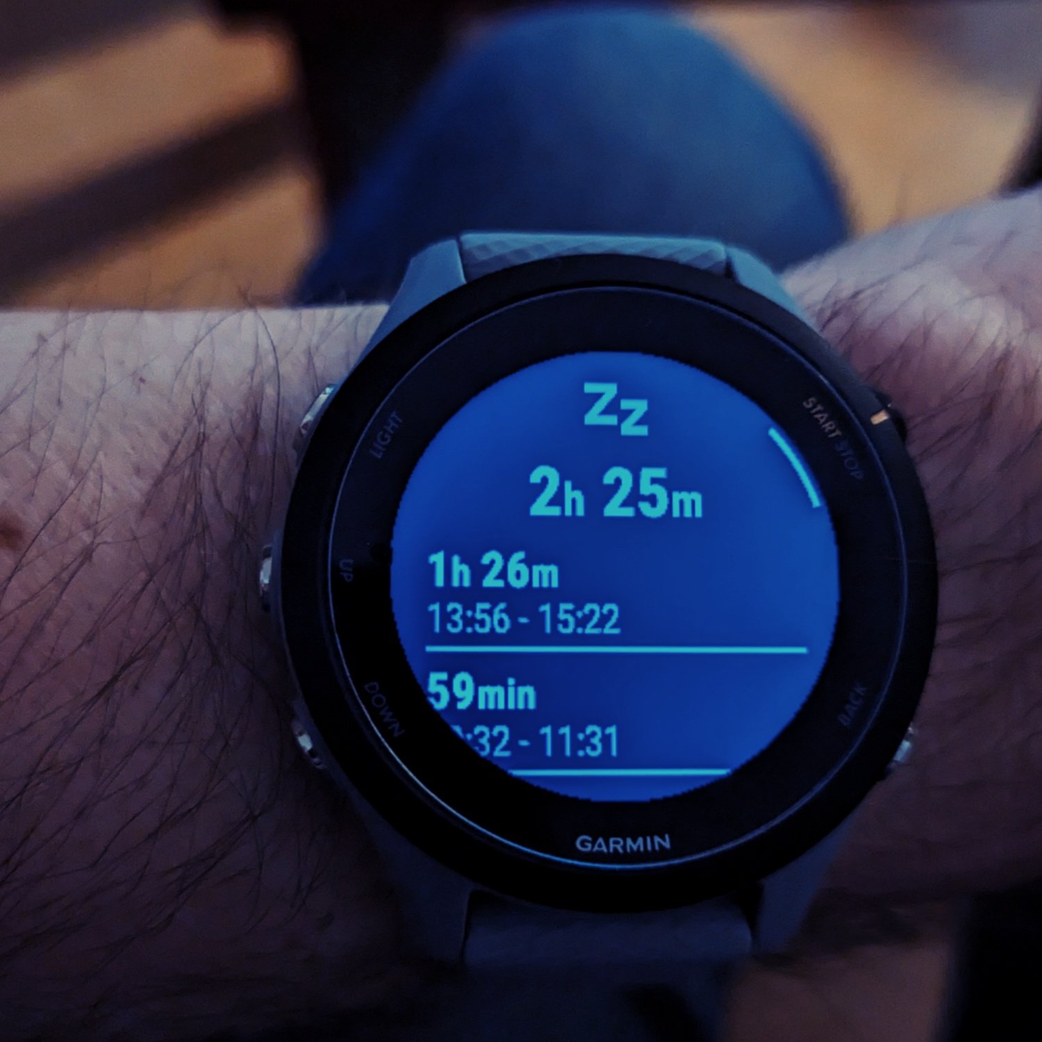 Nickerchen auf einer Garmin Forerunner